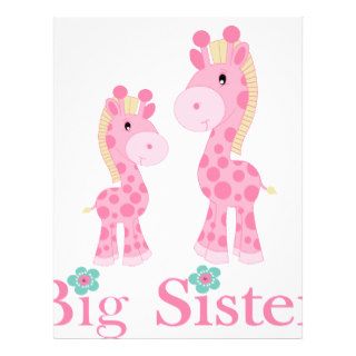 Big Sister Pink Giraffes Personalized Letterhead