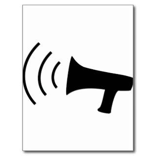 black megaphone icon post cards