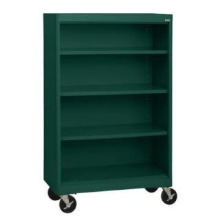 Sandusky Radius Edge Forest Green 4 Shelf Steel Mobile Bookcase BM3R361852 08