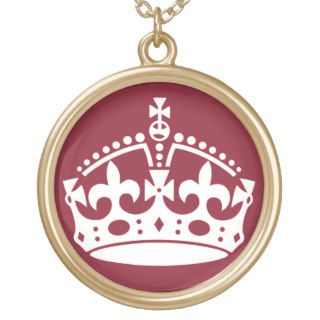 Keep Calm and Carry On Crown Necklace Pendant