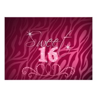 Sweet Sixteen With Bling Birthday Party Invitation