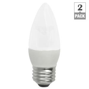 TCP 40W Equivalent Soft White (2700K) Blunt Tip Medium Base Frosted Deco LED Light Bulb (2 Pack) RLDT5W27KF2