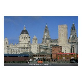 Liverpool city skyline, England, U.K. Poster