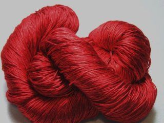 100% Pure Reeled Mulberry Silk Cobweb Lace Yarn 50 gm 470 Yard Skein Chili Pepper Red Lot C