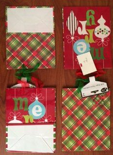 2 PACK CHRISTMAS GIFT BAGS (merry christmas & plaid)) Health & Personal Care