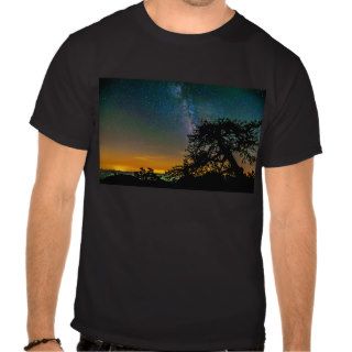 Night Sky Mountain Tee Shirts