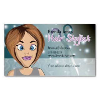 cartoon hair stylist business cards