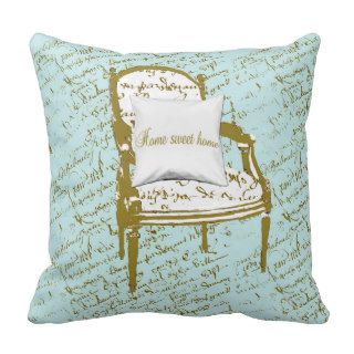 Home Sweet Home, French Script Throw Pillow