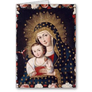 Madonna Mary Virgin Christian Catholic Blessing Cards