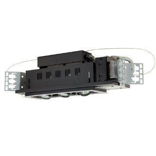 Jesco Lighting MG1650 3EBB Modulinear Directional Lighting For New Construction, Double Gimbal 50W MR16 3 Light Linear, Black Interior With Black Trim   Directional Spotlight Ceiling Fixtures  