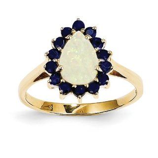 14k Opal and Sapphire Ring Jewelry