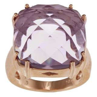 14k Rose Gold Cushion cut Amethyst Ring FJC Gemstone Rings