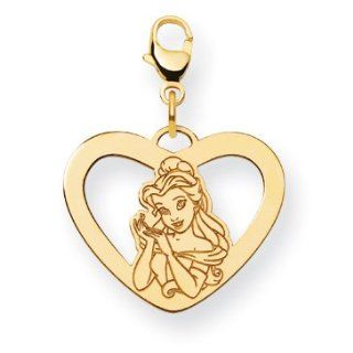 14k Disney Belle Heart Lobster Clasp Charm Clasp Style Charms Jewelry