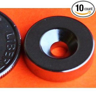 Applied Magnets 10 pc, Grade N42, Rare Earth Neodymium Disc Magnets, 1/2" x 1/8" with Countersunk Hole.