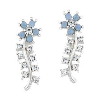 Neoglory Jewelry Blue Tulip Flowers Platinum Plated Earings for Women Dangle Earrings Jewelry