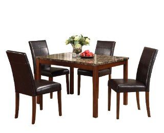 ACME 06770 Faux Marble 5 Piece Dining Set Home & Kitchen