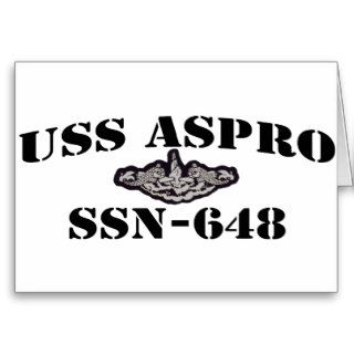 USS ASPRO (SSN 648) GREETING CARDS