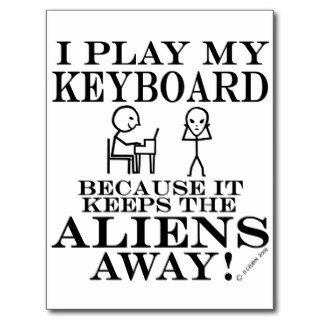 Keeps Aliens Away Keyboard Postcards