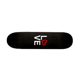 LOVE, Black and White with Red Sketched Heart Skate Deck