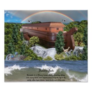 Large Noahs Ark Diorama Gloss Canvas Picture Posters