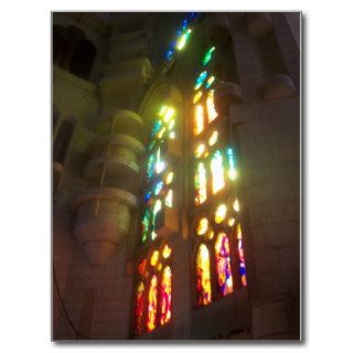 Rainbow Stained Glass Windows Postcard