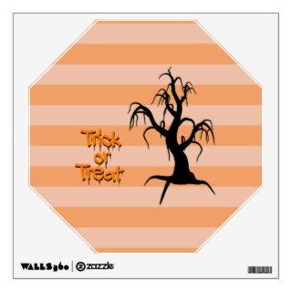 Halloween Tree Trick or Treat Black Orange Wall Stickers