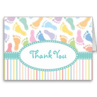 Baby Footprints Thank You Note Card