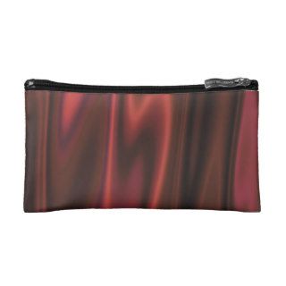 The Look of Smooth Red Satin Fabric in Folds Cosmetic Bag