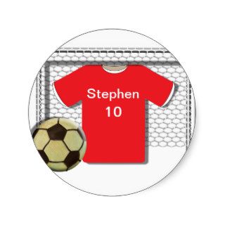 Red Football Soccer Personalized Sticker