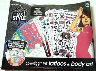 next STYLE Designer Tattoos & Body Art Kit (Includes 475 Temporary Body Tattoos & Jewels, Stencils and Glitter) Toys & Games