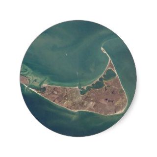 Nantucket Satellite Photograph Round Stickers