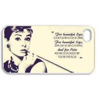 Audrey Hepburn Vintage White case for iPhone 4 4s case hard cases A01 Cell Phones & Accessories