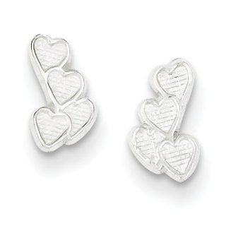 Sterling Silver Heart Earrings Stud Earrings Jewelry