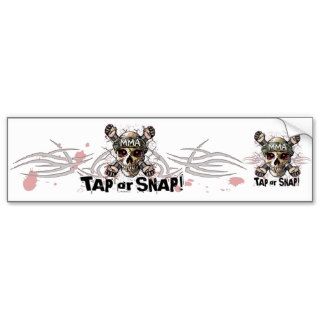 Tap or Snap MMA Skull Gear Bumper Sticker
