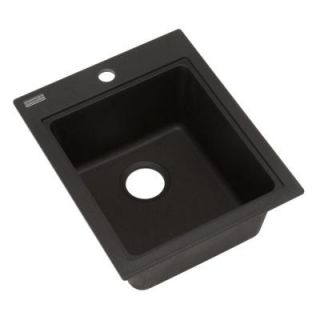 FrankeUSA Dual Mount Granite 16.75x20.5x8 1 Hole Single Bowl Prep Sink in Onyx SOX1720 1