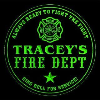 4x ccqy0845 g TRACEY'S Fire Fighter Dept Firemen Bar Beer 3D Engraved Drink Coasters Kitchen & Dining