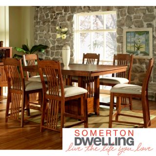 Somerton Dwelling Somerton Dwelling Craftsman 7 piece Counter Height Dining Set Oak Size 7 Piece Sets