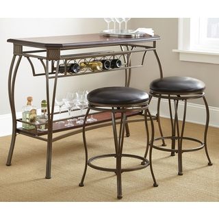 Guilford Wood Bar Set With Two Swivel Stools