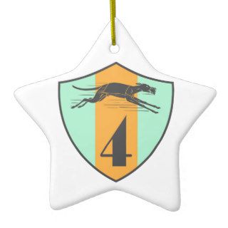 Graphic Racing Greyhound Dog Shield Number 4 Christmas Ornament