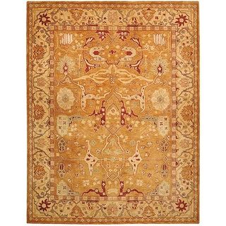 Hand made Anatolia Straw Beige/ Ivory Hand spun Wool Rug (9 X 12)