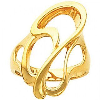 14k Yellow Gold Polished Resplendent Design Fashion Ring GEMaffair Jewelry