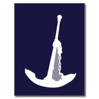 White anchor on Navy Blue background. Postcards