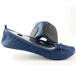 Fit in Clouds Blue denim Unlined Semi padded Round toe Foldable Flats FIC Slip ons