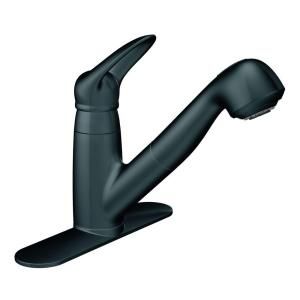 MOEN Salora Single Handle Pull Out Sprayer Kitchen Faucet in Matte Black DISCONTINUED 7570BL