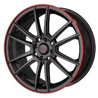 Akita Racing AK 77 477 Black with Red Ring Wheel (16x7"/8x114.3mm) Automotive