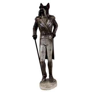 Urban Trends Collection 25 inch Resin Dog With Silver Leaf Finish