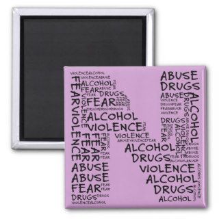 No Abuse, Drugs, or Fear (Letter N   Part of Set) Magnets