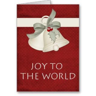 Elegant Christmas Bells Joy the World Holiday Card