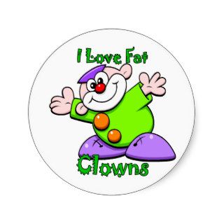 I love Clowns Round Sticker