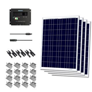 Solar Panel Starter Kit 400w With 4 100w Poly Sol Pan/ 20 Ad Kit/ 30a Chg Con/ Mc4 Br Conn/ Z Br